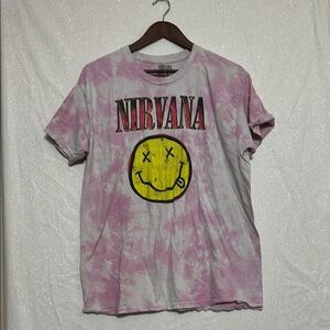 Nirvana Tie-Dye T-Shirt in Pink and Yellow